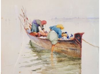 Harriet Foster Beecher Watercolor On Paper Dated 1901