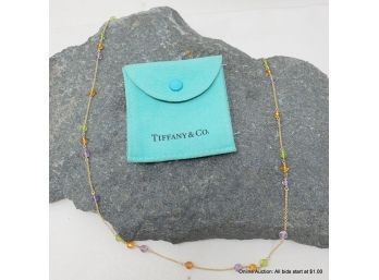 Tiffany & Co. 18K Yellow Gold And Multi-Stone Necklace