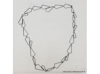 32' Geometric Modern Metal Necklace