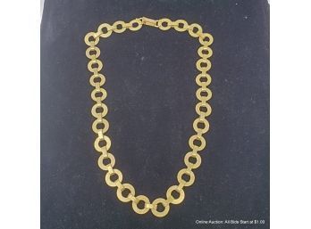 One 20/22K (.850) Yellow Gold Circle Italian Necklace Measures 17'  Total Weight 53 Grams