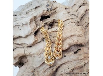 Pair Of 14K Yellow Gold Earrings With Diamonds