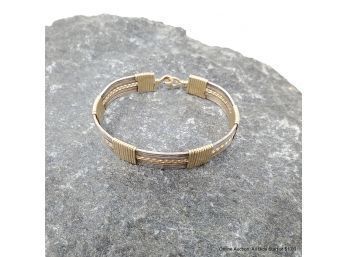 14k Yellow Gold And Platinum Bangle Bracelet 22 Grams