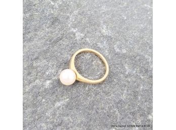 Byard F. Brogan Gold And Pearl Ring