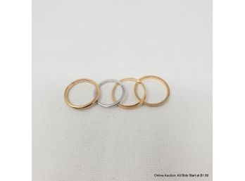 Four 14K White And Yellow Gold Rings Total Weight 5.13 Grams