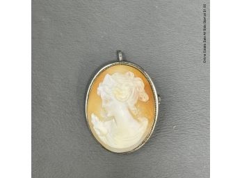 Shell Cameo Brooch/pendant 800 Silver