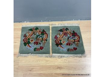 Two Hand-Knotted Dragon Area Rugs / Mats