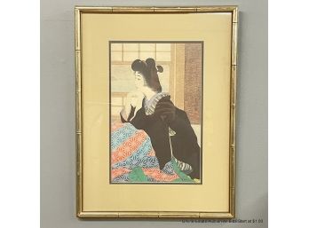 Torii Kotondo Japanese Offset Lithograph Of A Woodblock Print In Frame Snow Yuki
