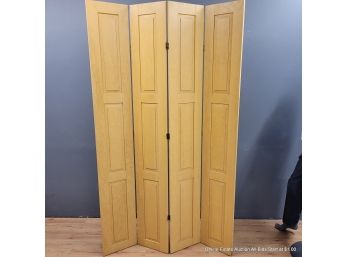 4 Part Raised Panel Wood Folding Screen (LOCAL PICKUP ONLY)