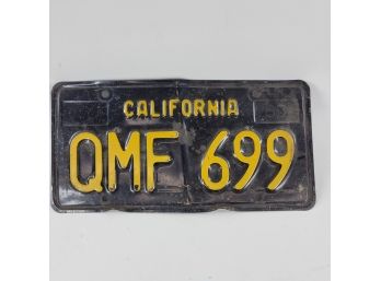 Vintage 1963 California Single Automobile License Plate