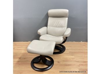 Nordic Home Leather Recliner & Ottoman (LOCAL PICKUP ONLY)