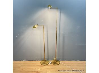 Pair Of Holtkotter Leuchten Brass Pharmacy Bridge Floor Lamps   (LOCAL PICKUP ONLY)