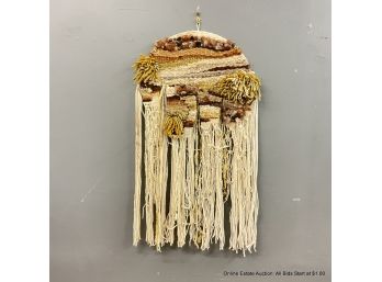 Round Woven Wool Wall Hanging