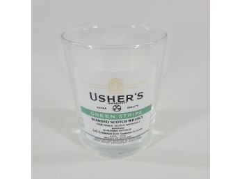 Vintage Usher's Green Stripe Scotch Whisky Glass