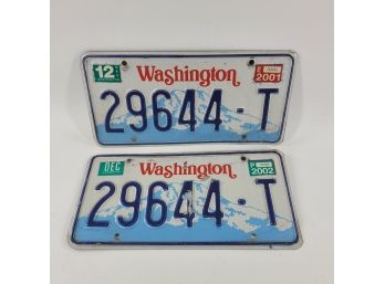 2 Washington State License Plates