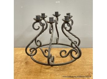 Wrought Iron Candle Holder For 6 Tapers