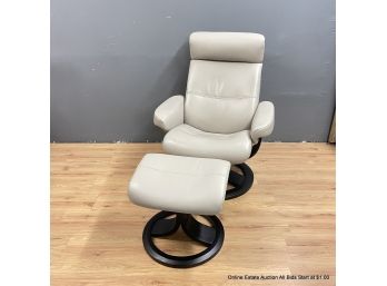 Nordic Home Leather Recliner & Ottoman (LOCAL PICKUP ONLY)