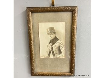 Framed Antique Photograph Of A European Soldier 1915