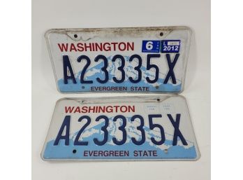 2 Washington State License Plates