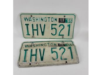 2 Vintage Washington State License Plates