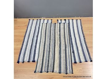 Three Rag Are Rugs Blue And White 40' X 21.5' Each