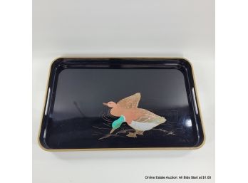 Lacquered Tray With Duck Art