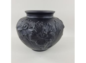Deep Purple Black Glass Vase