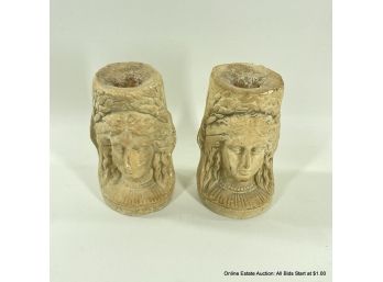Pair Of Hayes Parker Plaster Woman Formed Candle Holders