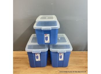3 Rubbermaid Stack N' View Storage Totes (LOCAL PICKUP ONLY)