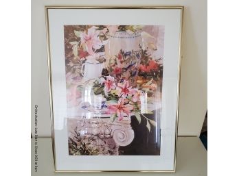 Framed Still Life Print Lilies And Coffee