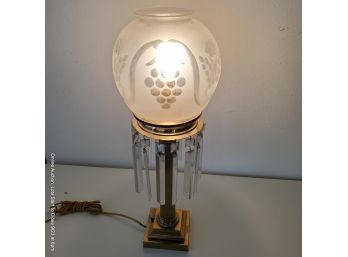 Brass And Crystal Lamp