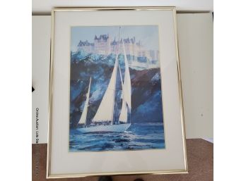 Framed Stadium High School Print With Sailboat