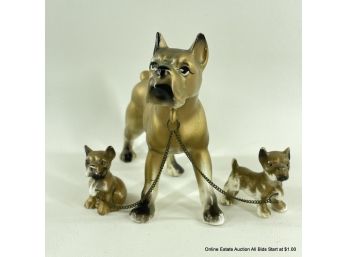 Porcelain Dog Figurines By Wales Japan
