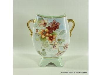 Martial Redon Porcelain China Vase With Floral Design