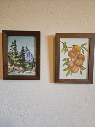 2 Wood Framed Pictures