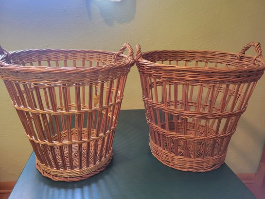 2 Vintage Wicker Baskets