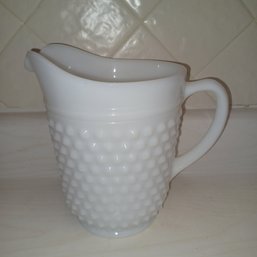 Milk Glass Hobnail Pitcher