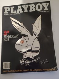 Playboy Magazine 35th Holiday Anniversary Issue January 1989 Still Has Poster Inside