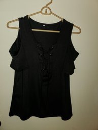 Size Large Black Tie Up Tank