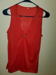 Red Zip-Up Tank Size Large