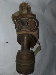 1935 WWII French Gas Mask & Canister.