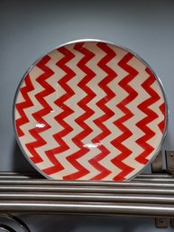 Red Zig Zag Decorative Bowl