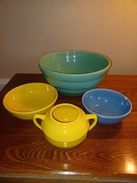 Bauer Lot 3 Bowls & Sugar X4pcs