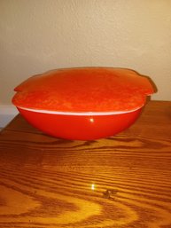 Red Pyrex Bowl W Lid