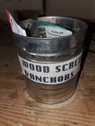 Bucket Of Wood Screws And Anchors