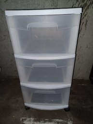 Sterilite 3 Drawer Plastic Rolling Storage