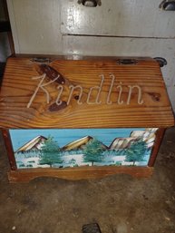 Kindlin Wood Box With Painted Scene