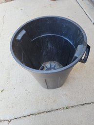 Black Plastic Trash Can