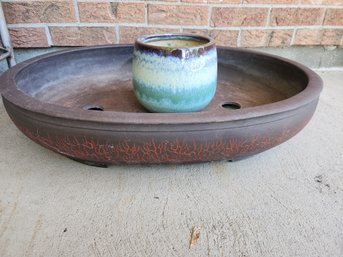 Ceramic Pot And Clay Planter Base