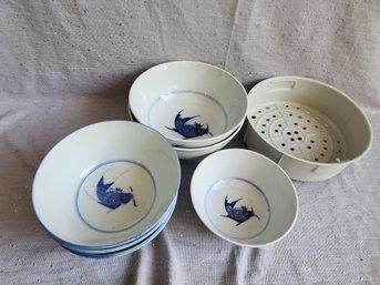 Small, Medium, Large Coi Fish Bowls, And Steamer Tray