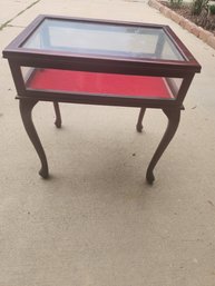 Wood & Glass Display Showcase Table